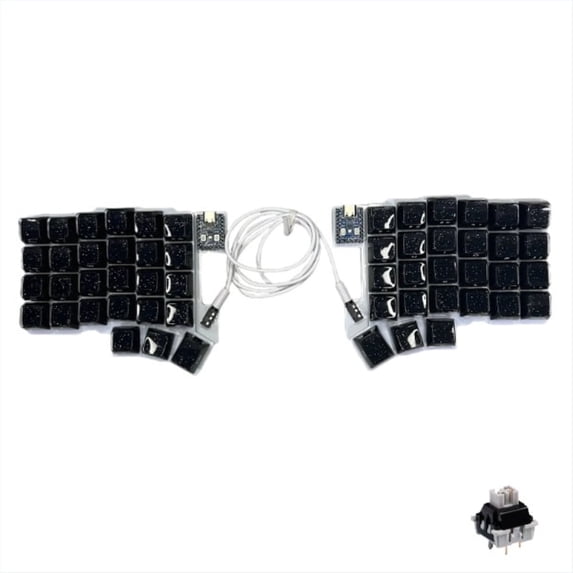 Silakka54 54-Key Split Keyboard - Column Staggered Ergonomic Design, RP2040, Hot-Swappable, QMK/VIAL Programmable Wired Mechanical Keyboard