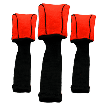 Form-Fit Soft Long Neck Golf Club Headcovers with Dial Numbering System – 3 Pack (Red)