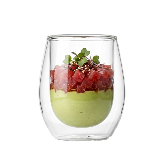 Forma Professional 3 oz Round Appetizer Shot Glass - Double Wall - 2 1/2" x 2 1/2" x 2 3/4" - 10 count box