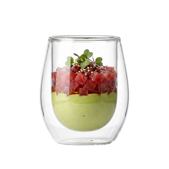 Forma Professional 3 oz Round Appetizer Shot Glass - Double Wall - 2 1/2" x 2 1/2" x 2 3/4" - 10 count box