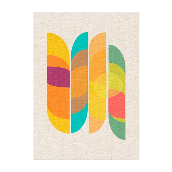 Forma Tropicana - Illustration Geometric Mid-Century Modern Abstract Modern Art Pattern Minimalist Unframed Wall Art Print 4 x 6 inches