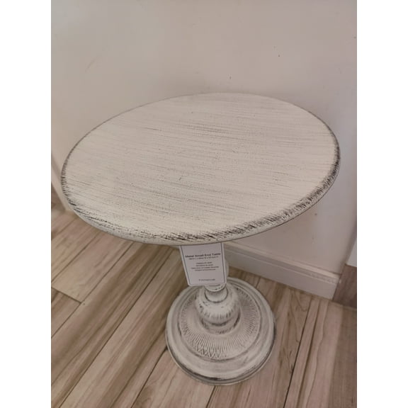 FormaCraft Metal Small End Table, Vintage Accent Side Table, 15" x 15" x 21"