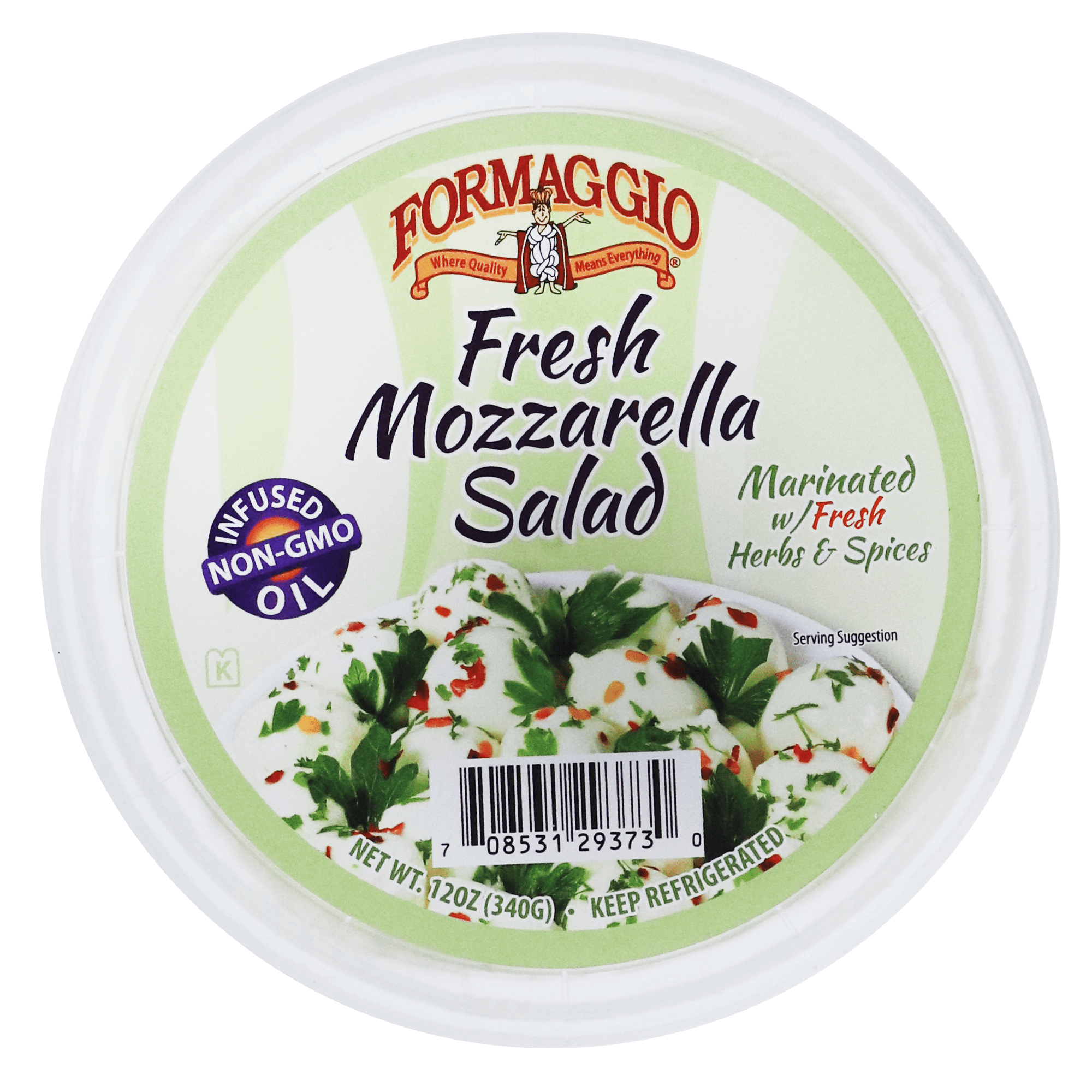 Formaggio Cheese Marinated Mozzarella Balls in Oil with Herbs and Spices, 12 oz, Refrigerated