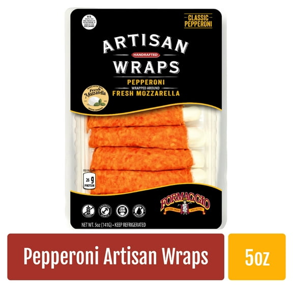Formaggio Pepperoni and Mozzarella Artisan Wraps, 7 Count