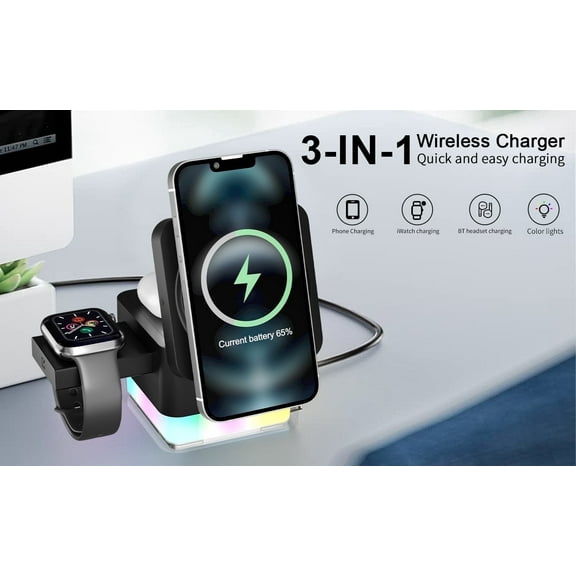 Formagix 15W Charging Station Cube;3 in 1 Magnetic Charger for iPhone, AirPods & Apple Watch