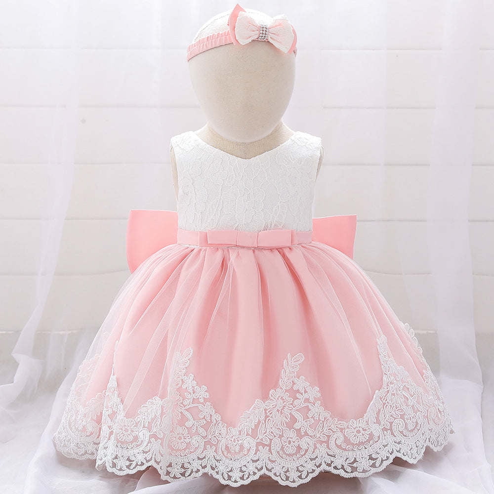 Formal Baby Girl Dress Set with Floral Overlay Elegant Princess