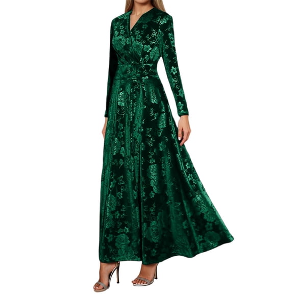 Formal Christmas Dresses For Women Fall Dresses Winter Velvet Dress Elegant French Style Casual Solid Color Long Sleeve Tunic Ladies Party Wear Comfortable Stretchy Soft Daily Outfit