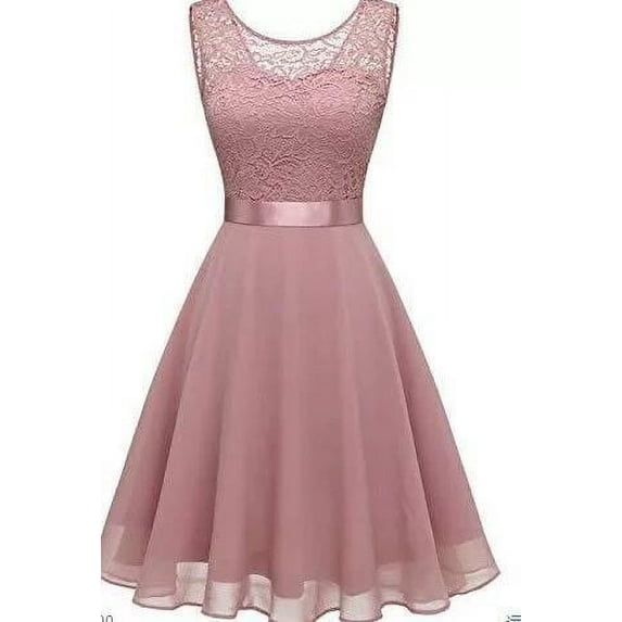 Formal Cocktail Dresses Bridesmaid Wedding Guest Short Prom Dress Ruffle Hem Christmas Sleeveless Lace Gowns