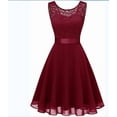 thumbnail image 1 of Formal Cocktail Dresses Bridesmaid Wedding Guest Short Prom Dress Ruffle Hem Christmas Sleeveless Lace Gowns, 1 of 10
