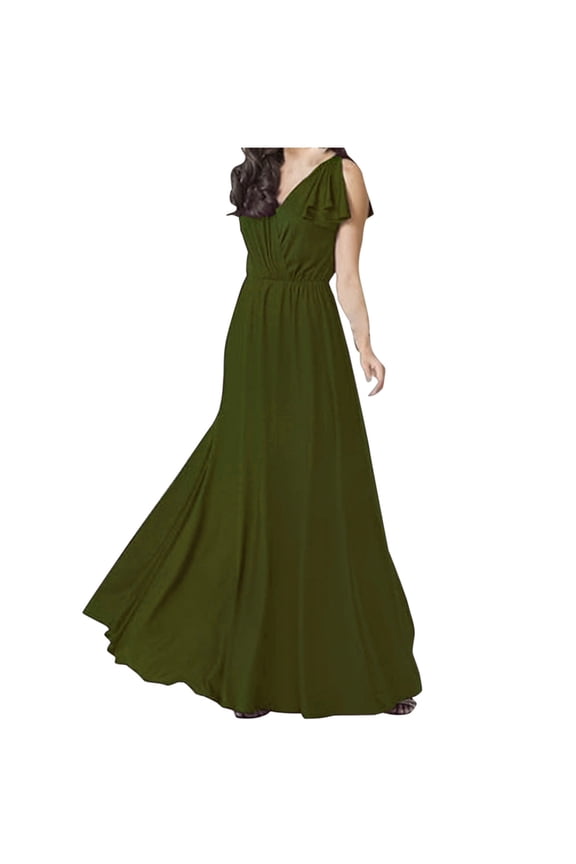 Formal Date Night Evening Gowns Dresses for Juniors Summer Fall Sleeveless V Neck Slim Tunic Wrap Criss Cross Basic Dresses Homecoming Dress Women 2026