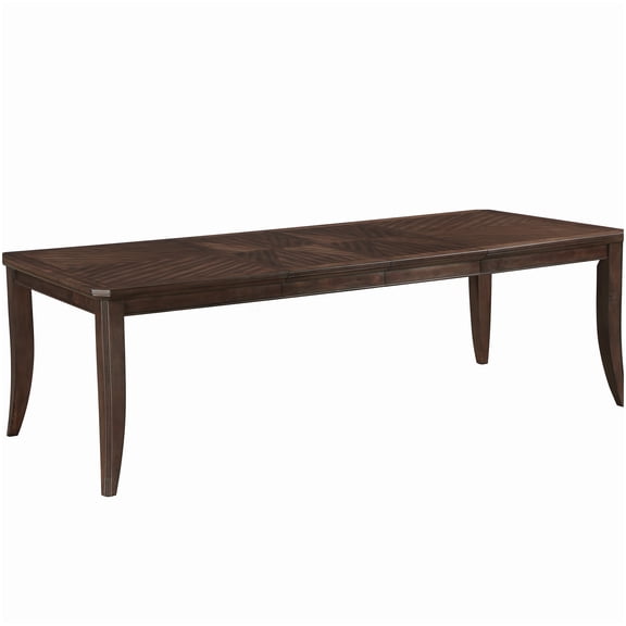 Formal Dining Room Table Extends to 8 Seats, Cherry & Walnut Wood Finish, Removable Leaf