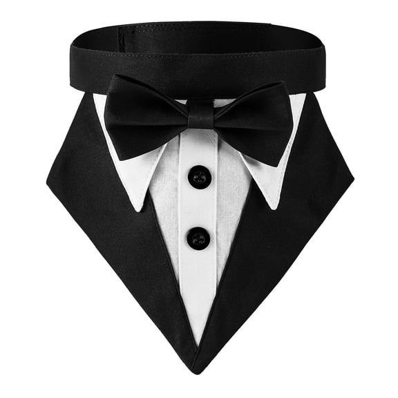 Formal Dog Tuxedo Suit With Adjustable Bow Tie For Wedding And Occasion Pet Apparel