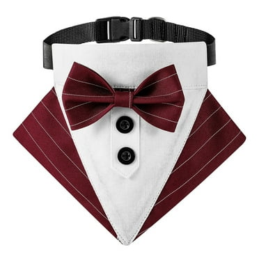 Formal Dog Tuxedo Wedding Dog Bandana Collar Dog Collar With Bow Tie Adjustable Dog Bowtie For Small Medium Large Pet - M