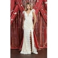 thumbnail image 1 of Women's Royal Blue Queen Ivory andWedding Dress Embroidered Feather Bridal Gown RQ7925 And4 IVORY/NUDE, 1 of 5