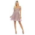 thumbnail image 1 of Formal Dress Shops Inc Juniors Womens Homecoming Off The Shoulder Short Dress, 1 of 10
