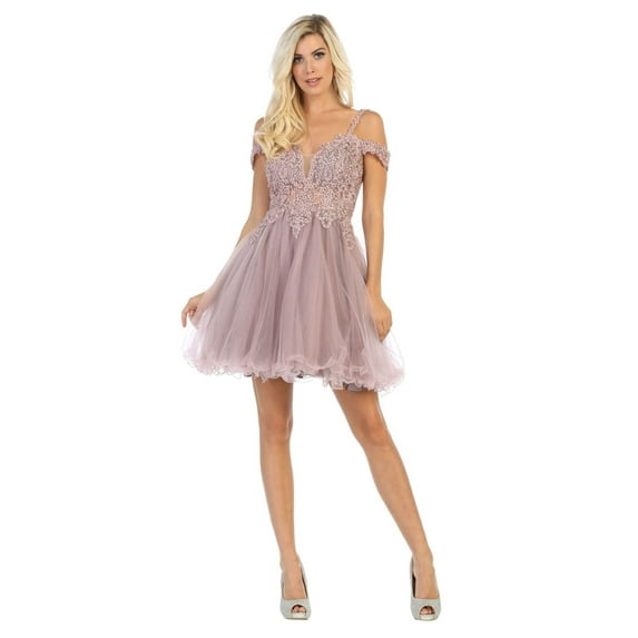 Formal Dress Shops Inc Juniors Womens Homecoming Off The Shoulder Short Dress