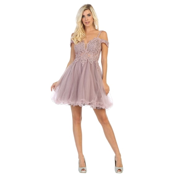 Formal Dress Shops Inc Juniors Womens Homecoming Off The Shoulder Short Dress