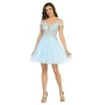 thumbnail image 1 of Women's May Queen Plus Size Prom 2026 Dress Short Hoco Cocktail Outfit MQ1668 Baby Blue 18, 1 of 10