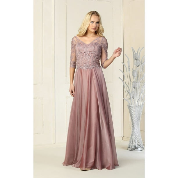 Formal Dress Shops Inc Mother Of The Bride Plus Size Dress Mauve M -  Walmart Business Supplies