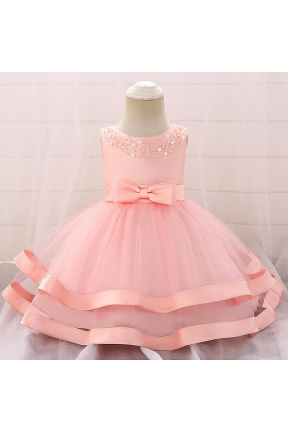 Formal Dress for Girls Flower Girl Dress Pink Tulle Dress for Girls Puffy Dress Girls Dresses Size 3-6M