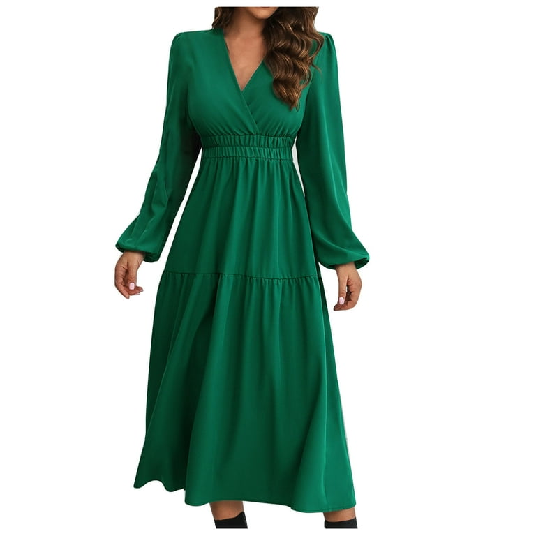 Fashion Street Solid Patchwork V Neck A Line Dresses(7 Colors) Fashion Street Solid Patchwork V Neck A Line Dresses(7 Colors)