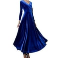 thumbnail image 1 of Formal Dresses For Women 2023 Long Sleeved V Neck Gold Velvet Gowns Blue S, 1 of 7