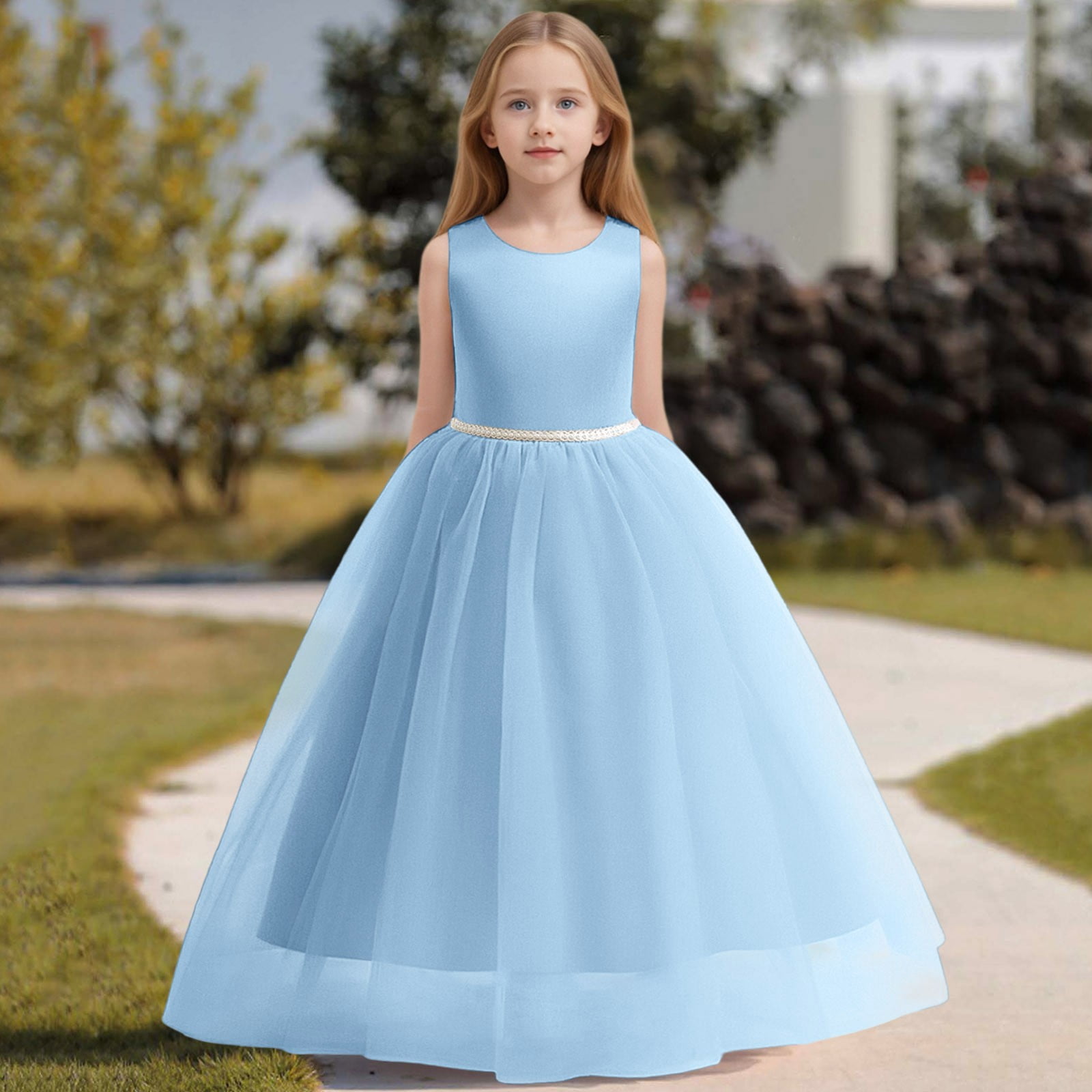 Formal Dresses for Girls Blue Girls Dress Tulle Dress Toddler Sun — free download