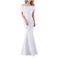thumbnail image 1 of Formal Dresses for Women Bodycon Cocktail Floor Length Long Dress with Zipper Strapless Evening Party Maxi Dress Jean Dress for Women S-2 White XXL, 1 of 6