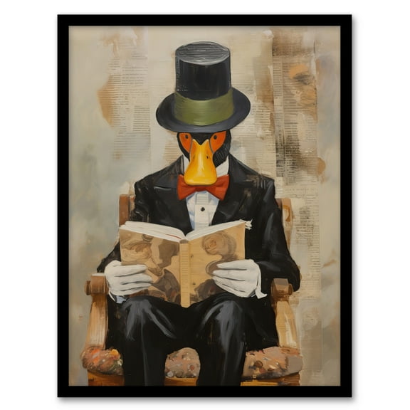 Formal Duck Story Make Way For Ducklings Fairy Tale Childrens Book Artwork Painting Art Print Framed Poster Wall Decor 12x16 inch