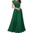 thumbnail image 1 of Formal Evening Gown, Lace Short Sleeves Maxi Dress, Sophisticated Dress for Wedding Guest, Prom & Black Tie Event Green L, 1 of 5