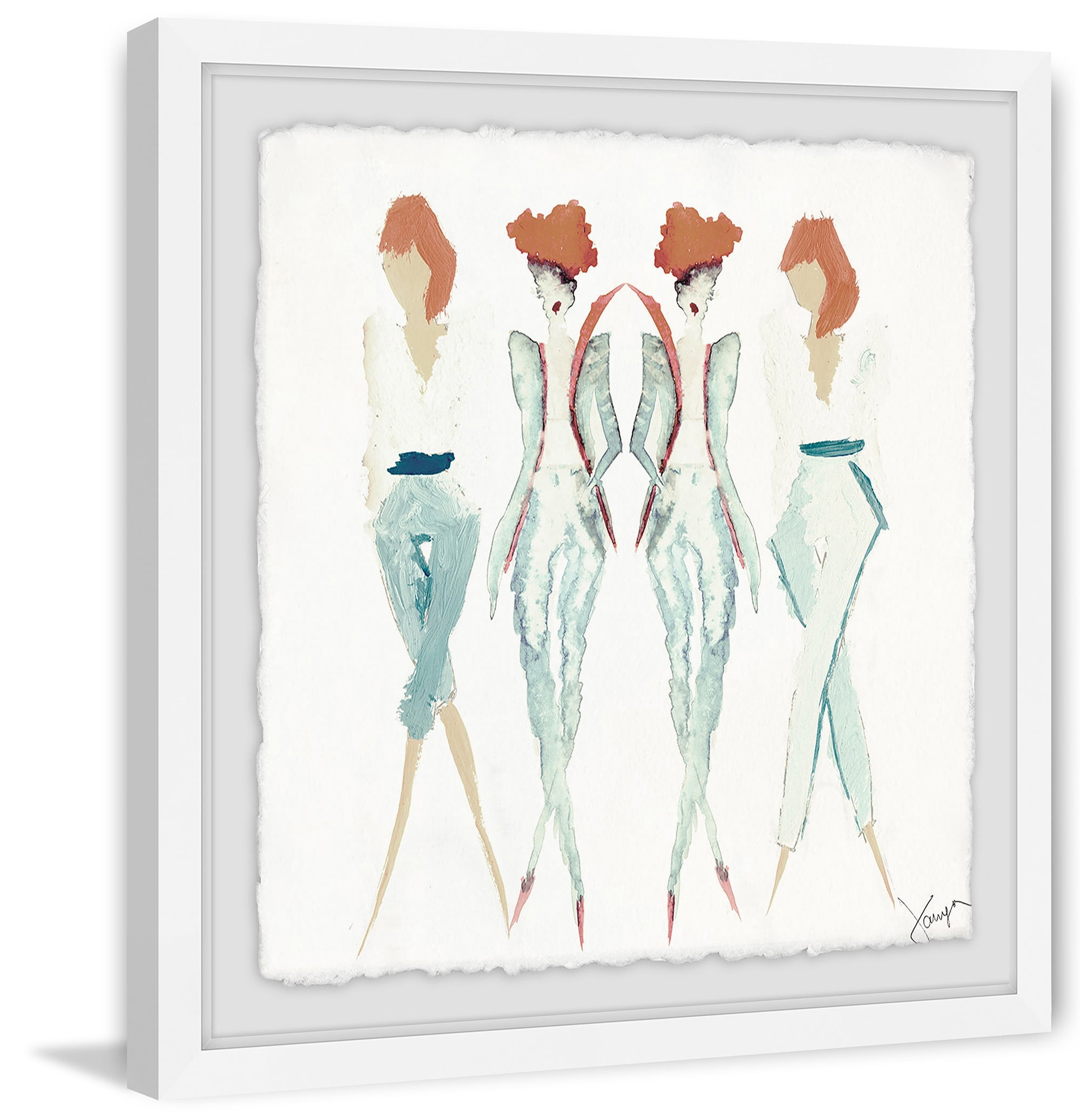 Formal Fashion Diva Red and Blue Canvas Print