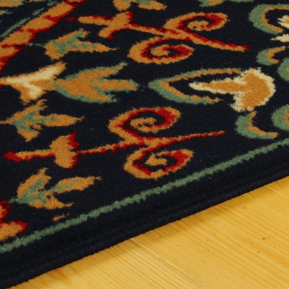 Formal Geometric Medallion Ultra-Soft Indoor Area Rug or Runner, 6' x 9', Midnight by Blue Nile Mills