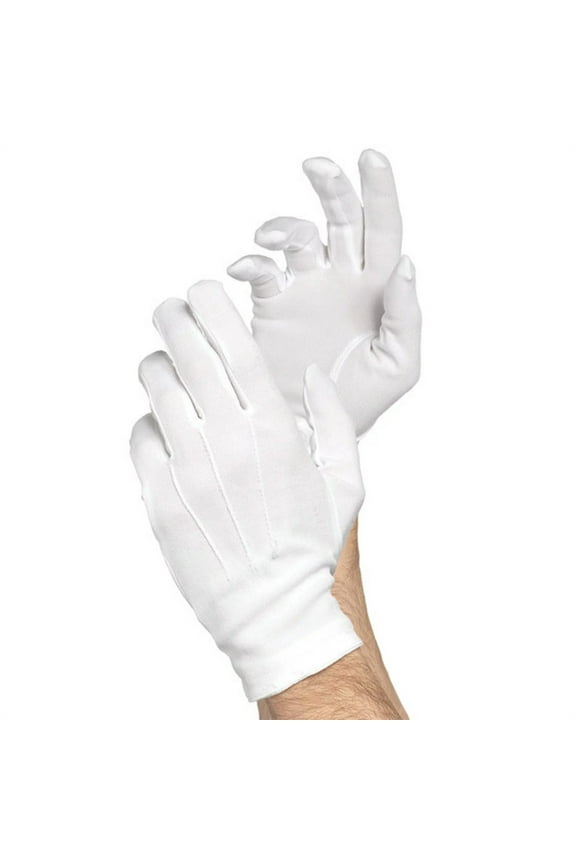 Formal Gloves For Tuxedo Honor Guard Santa Coin Jewelry Inspection Winter, For Men Women, -Cotton Blend Three Reinforced Stripes Pair