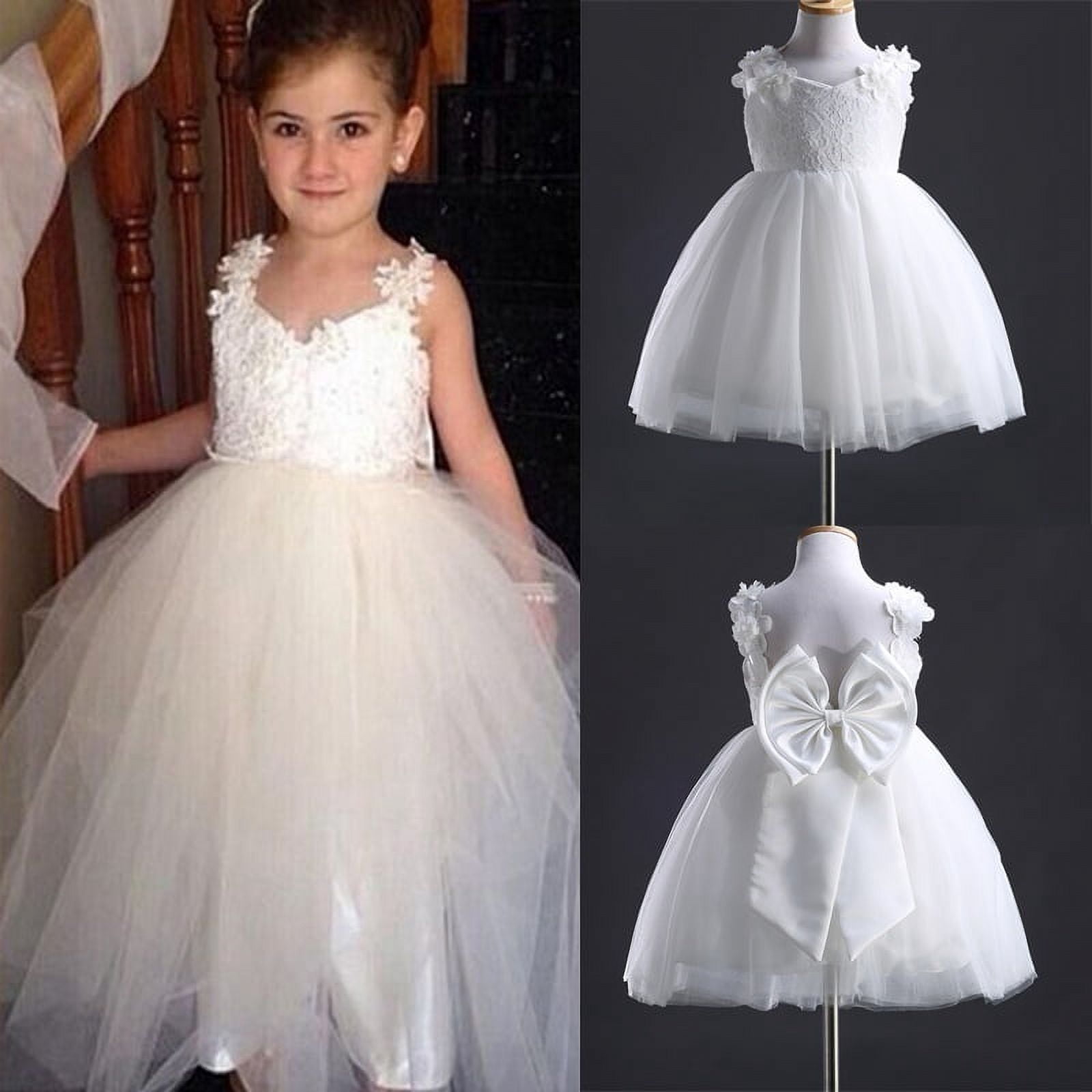 Formal Lace Baby Princess Bridesmaid Flower Girl Chiffon Tulle Kid ...