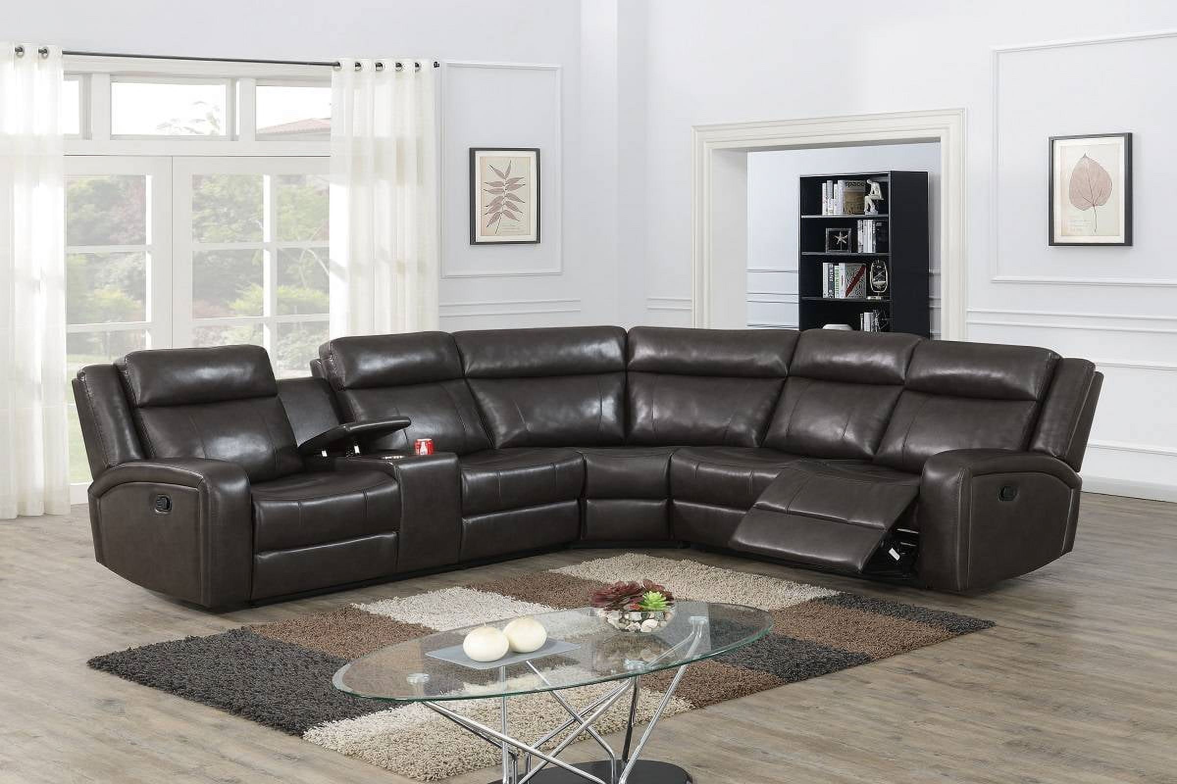Formal Look Living Room Furniture Reclining POWER Motion Sectional Sofa ...