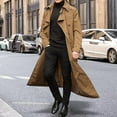 thumbnail image 1 of Formal Men'trench Coat Peacoat with Pockets Fashion Top Double Breasted Soft Windbreaker for Party Vacation Dating Business Spring Autumn , Khaki M, 1 of 10