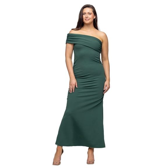 Formal One Shoulder Rouched Mermaid Maxi Dress