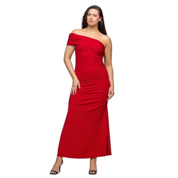Formal One Shoulder Rouched Mermaid Maxi Dress