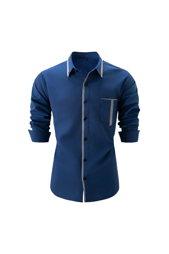 Formal Shirts for Men Lapel Long Sleeve Solid Shirts Casual Button Down Shirts Dress Shirt Regular Fit Long Sleeve Stretch Shirts Tops Summer Fall Beach Wedding Shirt