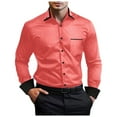 thumbnail image 1 of Formal Shirts for Men Long Sleeve Casual Button Up Shirt Outdoor Shirts Business Casual Button Down Shirts Dress Shirts for Men Slim Fit Mens Dress Shirts Summer Fall Beach Wedding Shirt, 1 of 6