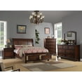 thumbnail image 1 of Formal Traditional Cherry Veneer 4pc Bedroom Furniture Queen Size Bed Dresser Mirror Nightstand Sleigh Bed, 1 of 7