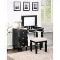 thumbnail image 1 of Formal Vanity In Black For Bedroom - Stool With Fluffy Seat And Container Rubber Wood, Seat, Drawer Unit, 1 of 5