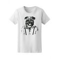 thumbnail image 1 of Formal Wear Hipster Pug T-Shirt Women -Image by Shutterstock, Female Large, 1 of 2