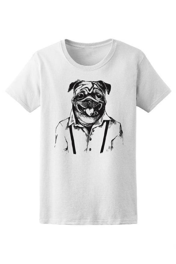 Formal Wear Hipster Pug T-Shirt Women -Image by Shutterstock, Female x-Large