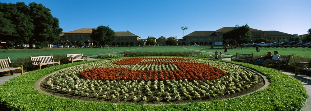 Formal garden at the university campus Stanford University Stanford California USA Canvas Art - Panoramic Images (36 x 12)