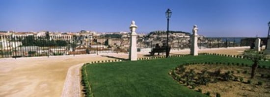 Formal garden in a city Alfama Lisbon Portugal Canvas Art - Panoramic Images (36 x 13)