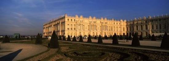 Formal garden in front of a castle Chateau de Versailles Versailles Paris Ile-de-France France Canvas Art - Panoramic Images (36 x 13)