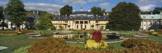 Formal garden in front of a castle Pillnitz Castle Dresden Germany Canvas Art - Panoramic Images (36 x 12)