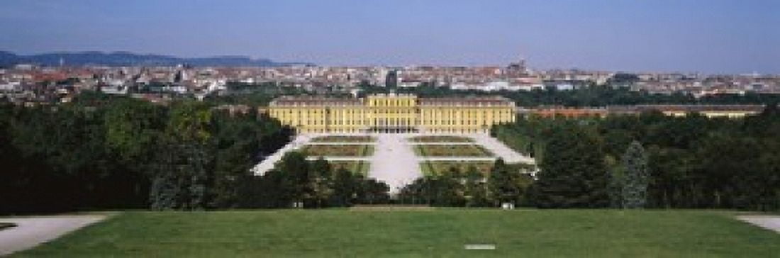 Formal garden in front of a palace Schonbrunn Palace Vienna Austria Canvas Art - Panoramic Images (18 x 6)
