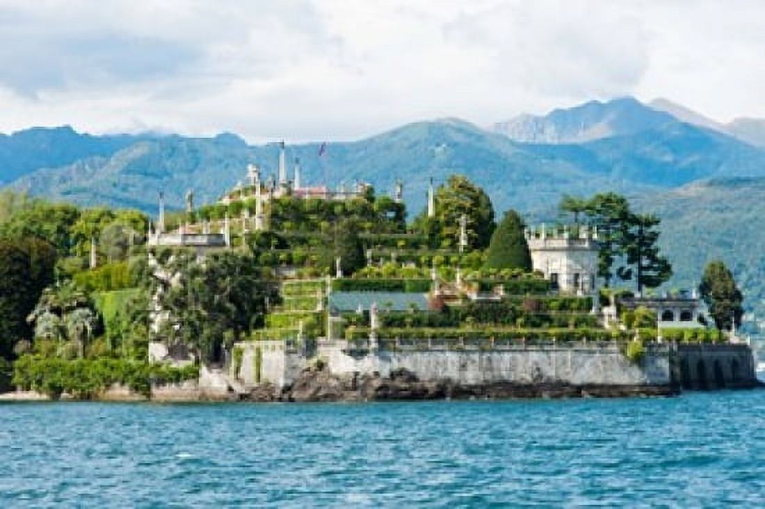 Formal garden on the south end of Isola Bella Stresa Borromean Islands Lake Maggiore Piedmont Italy Canvas Art - Panoramic Images (36 x 24)